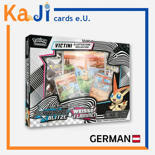 Schwarze Blitze & Weiße Flammen Victini Illustrations-Kollektion (DE)
